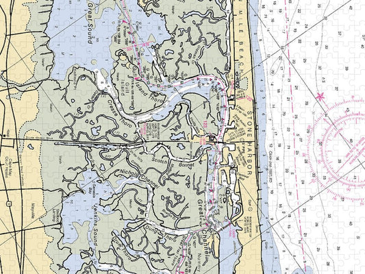 Stone Harbor New Jersey Nautical Chart Puzzle