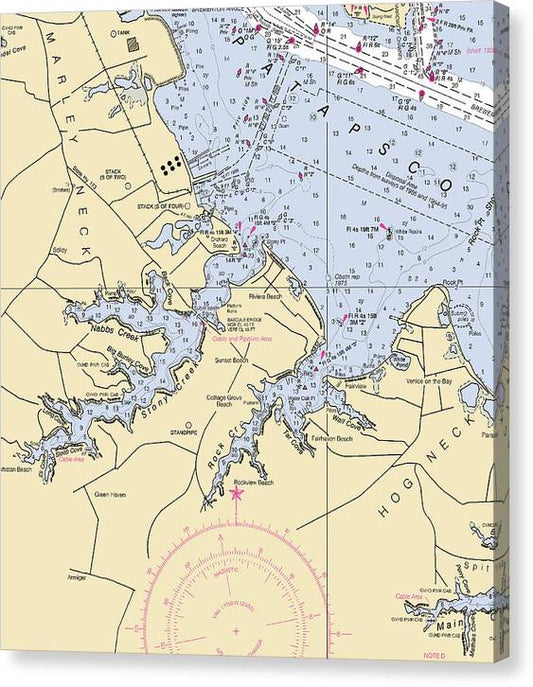 Stoney Creek-Maryland Nautical Chart Canvas Print