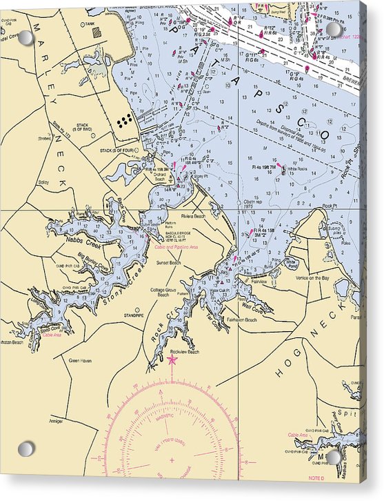 Stoney Creek-maryland Nautical Chart - Acrylic Print