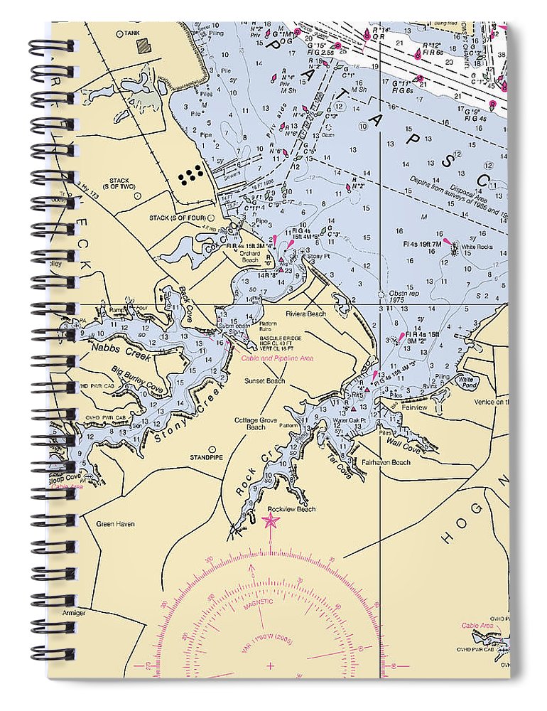 Stoney Creek Maryland Nautical Chart Spiral Notebook