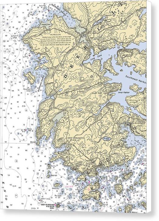 Stonington-maine Nautical Chart - Canvas Print