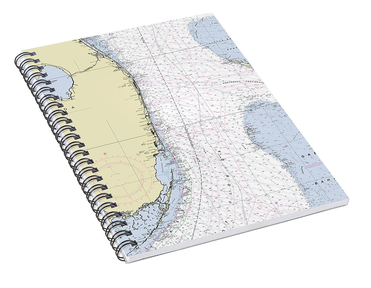 Straits Of Florida Nautical Chart - Spiral Notebook