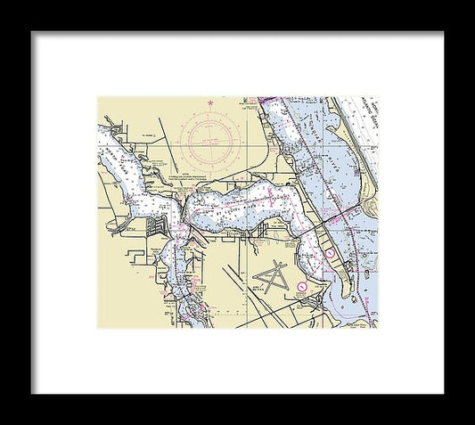 Stuart Florida Nautical Chart - Framed Print