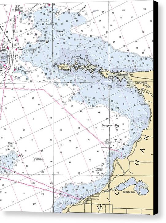 Sturgeon Bay With Waugoshance Island-Lake Michigan Nautical Chart ...