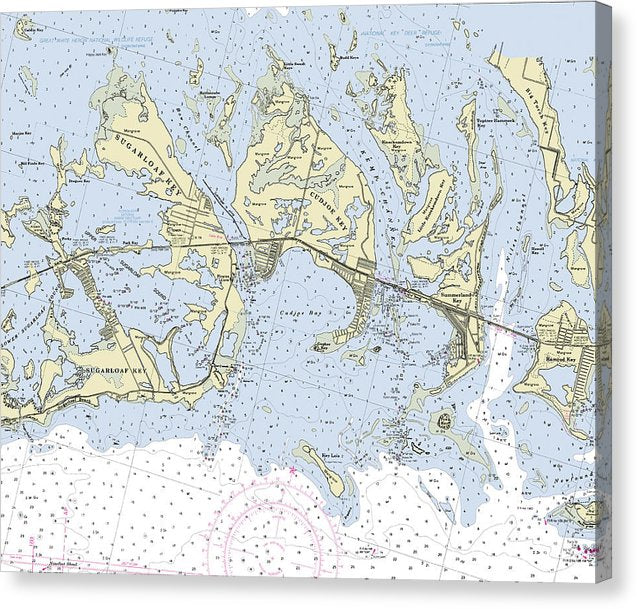Sugarloaf Key Cudjoe Florida Nautical Chart Canvas Print