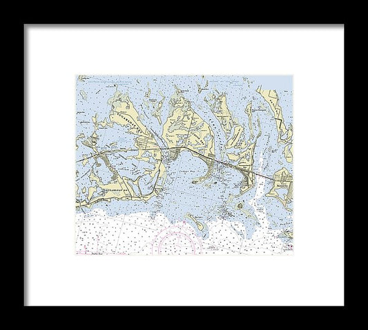 Sugarloaf Key Cudjoe Florida Nautical Chart - Framed Print