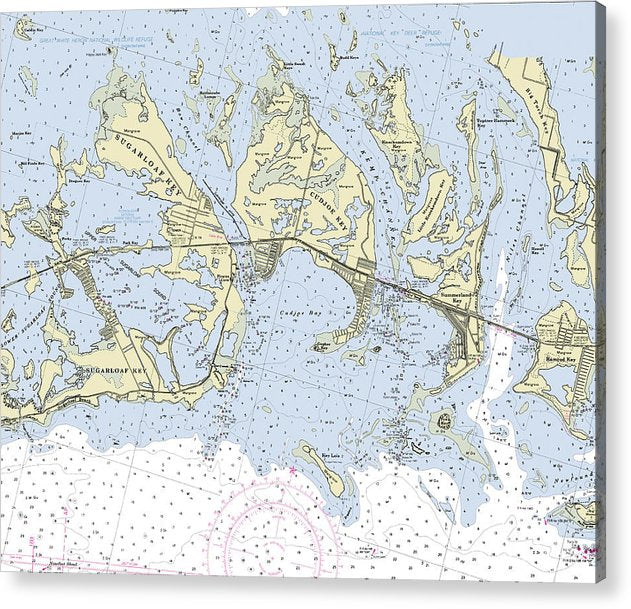 Sugarloaf Key Cudjoe Florida Nautical Chart  Acrylic Print