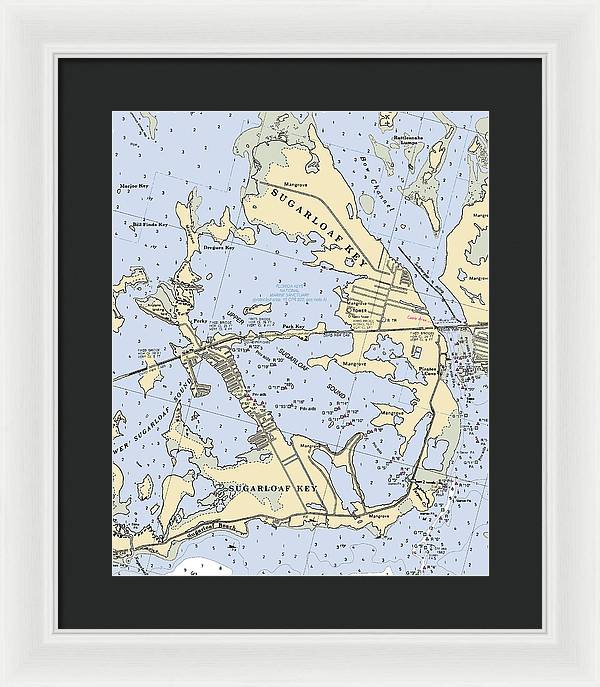 Sugarloaf Key-florida Nautical Chart - Framed Print