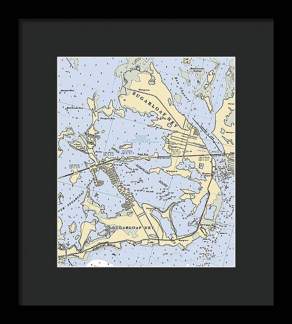 Sugarloaf Key-florida Nautical Chart - Framed Print