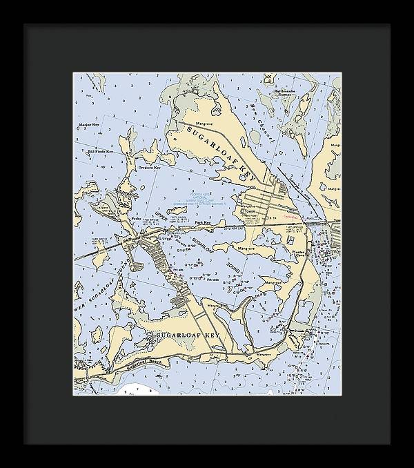 Sugarloaf Key-florida Nautical Chart - Framed Print