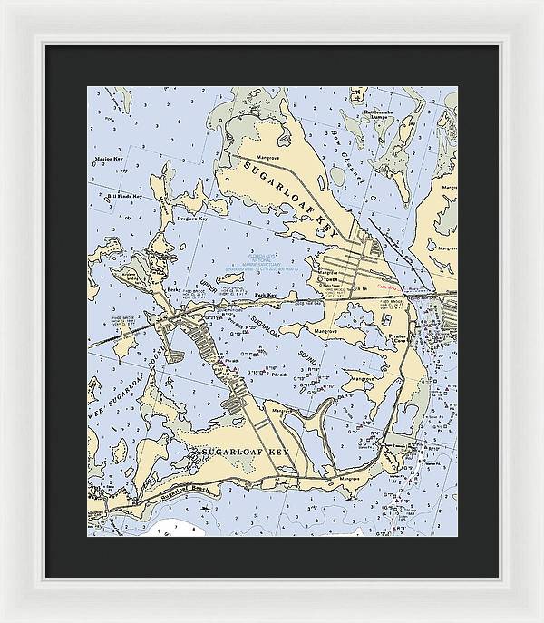 Sugarloaf Key-florida Nautical Chart - Framed Print