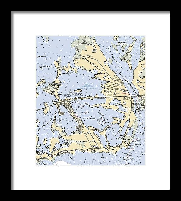 Sugarloaf Key-florida Nautical Chart - Framed Print