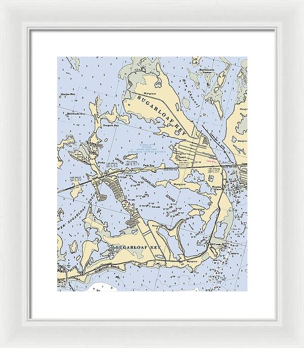 Sugarloaf Key-florida Nautical Chart - Framed Print