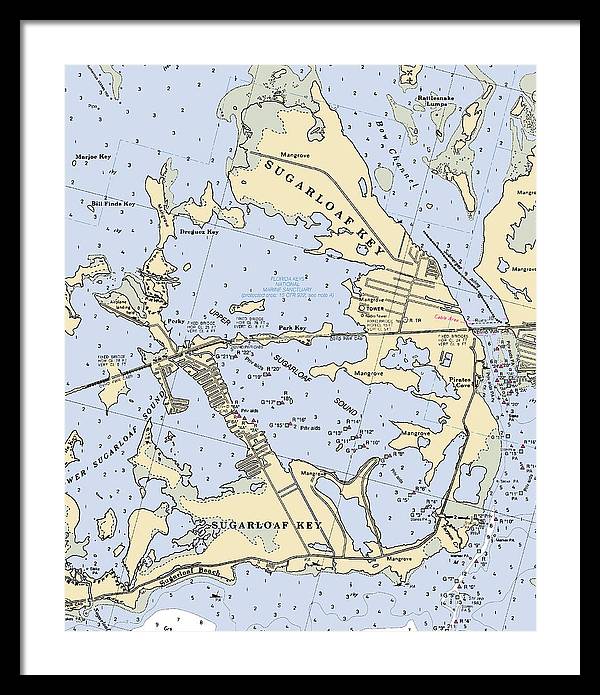 Sugarloaf Key-florida Nautical Chart - Framed Print