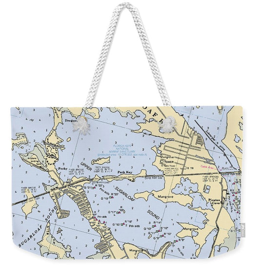 Sugarloaf Key-florida Nautical Chart - Weekender Tote Bag