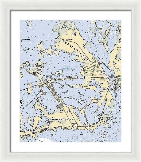 Sugarloaf Key-florida Nautical Chart - Framed Print