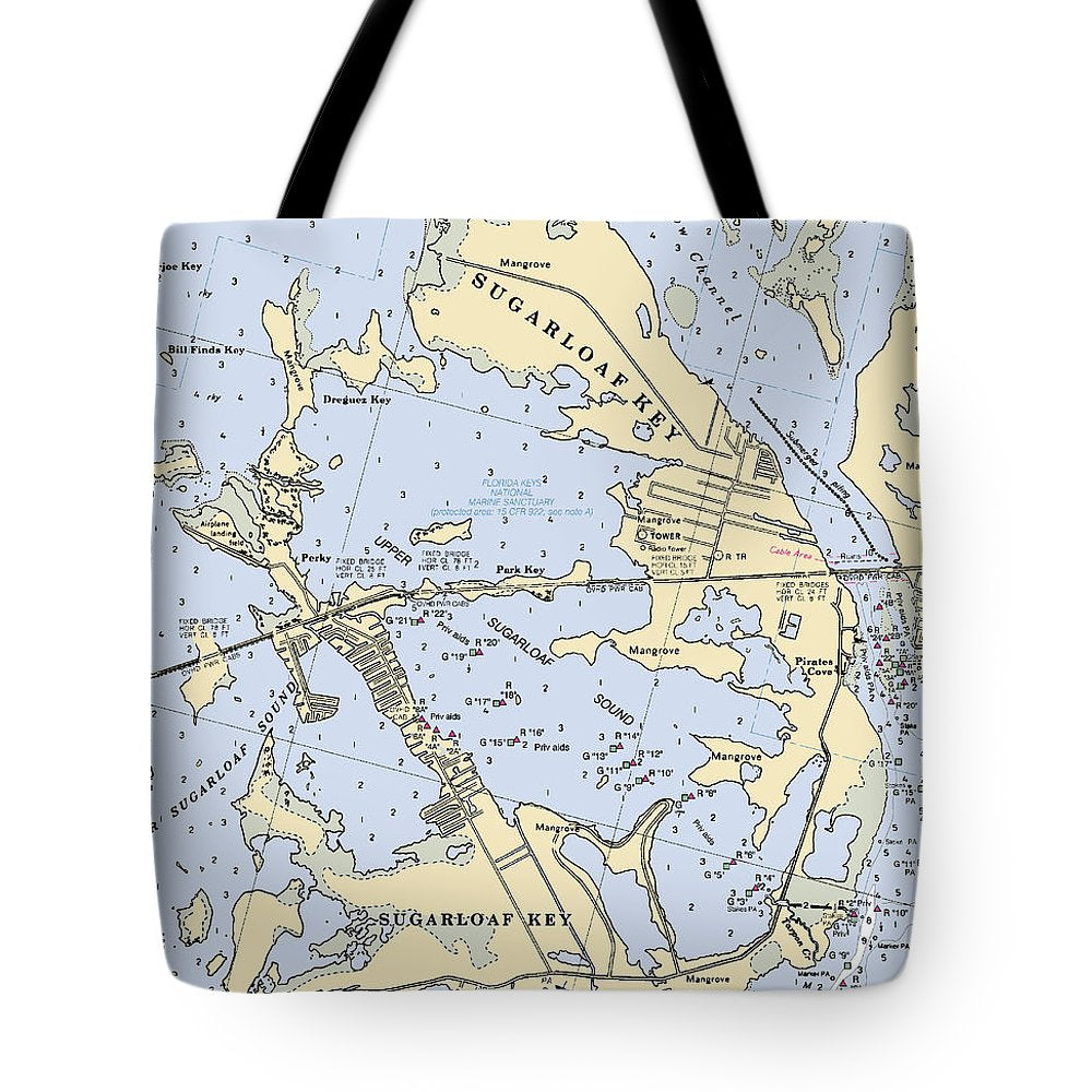 Sugarloaf Key-florida Nautical Chart - Tote Bag