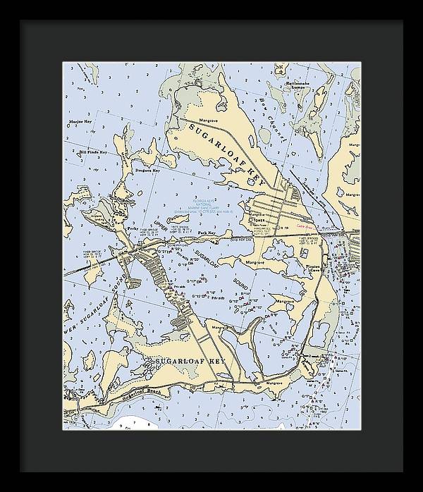 Sugarloaf Key-florida Nautical Chart - Framed Print