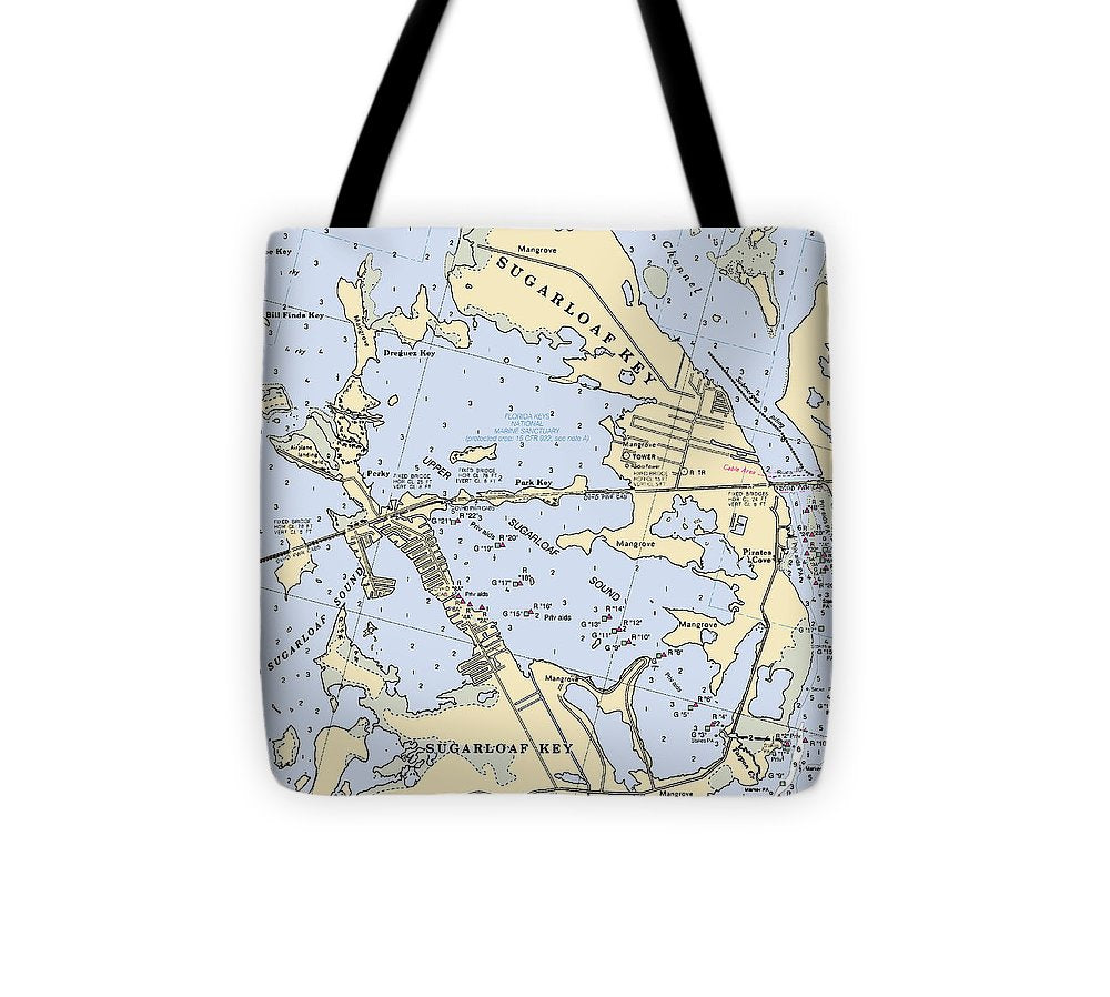 Sugarloaf Key Florida Nautical Chart Tote Bag