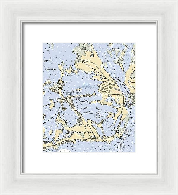 Sugarloaf Key-florida Nautical Chart - Framed Print