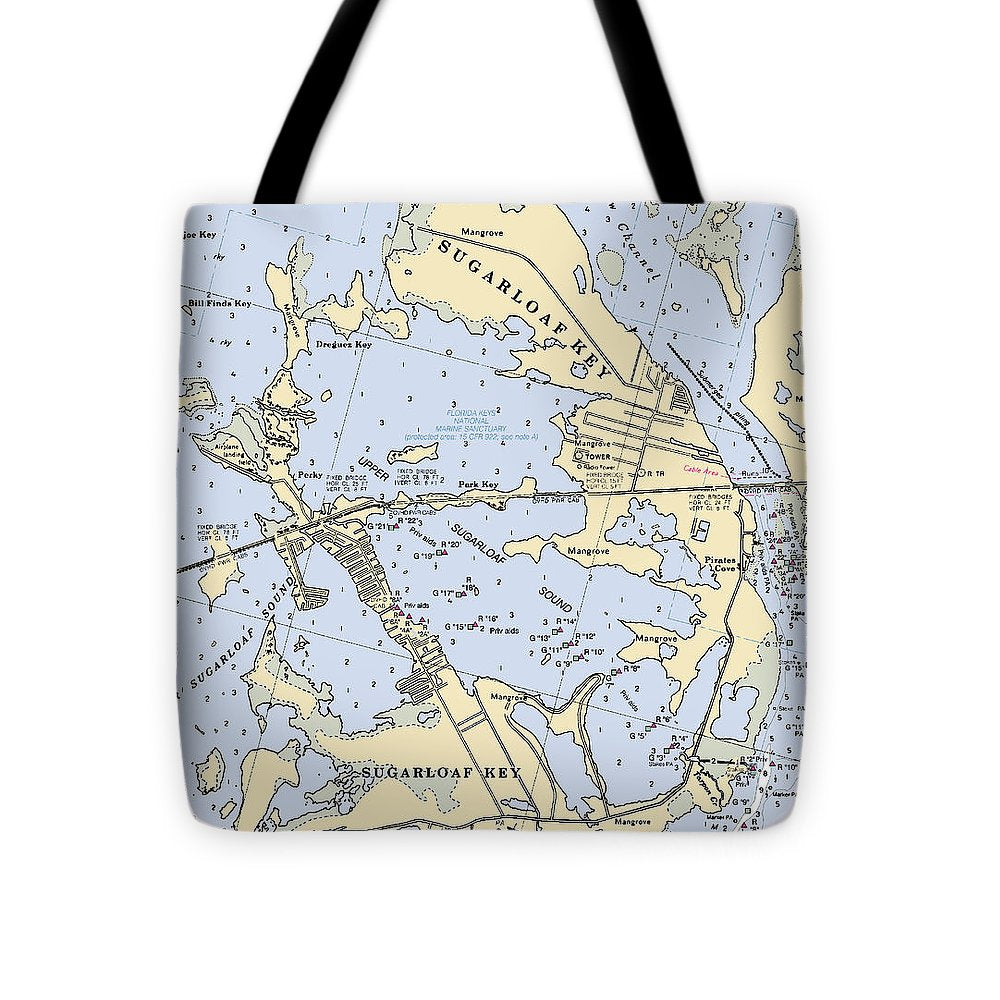 Sugarloaf Key-florida Nautical Chart - Tote Bag