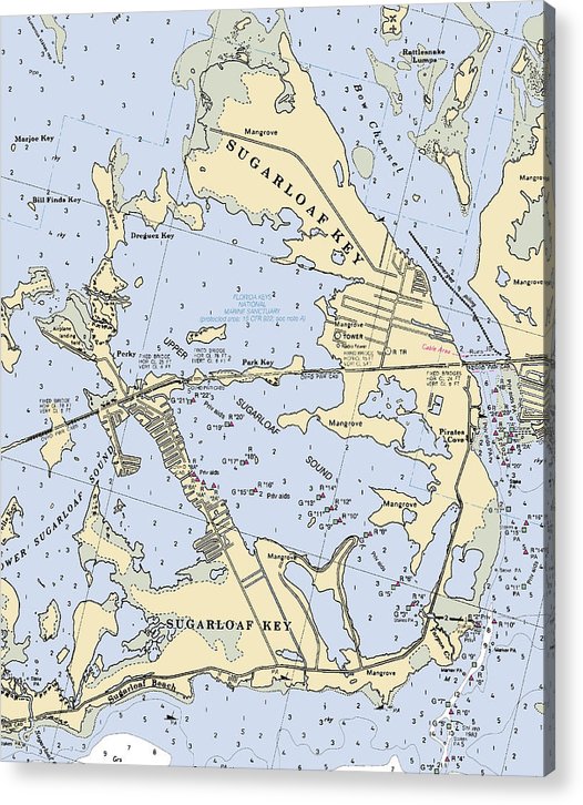 Sugarloaf Key-Florida Nautical Chart  Acrylic Print