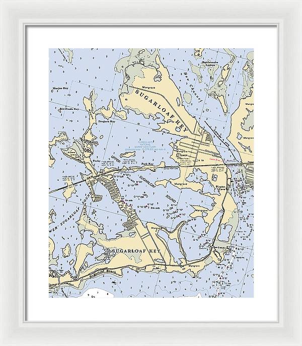 Sugarloaf Key-florida Nautical Chart - Framed Print