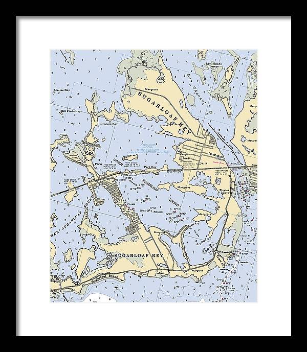 Sugarloaf Key-florida Nautical Chart - Framed Print