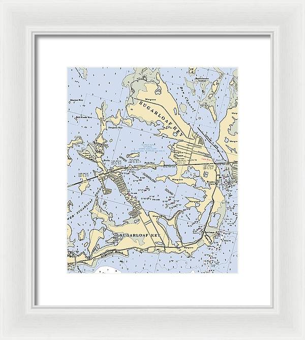 Sugarloaf Key-florida Nautical Chart - Framed Print