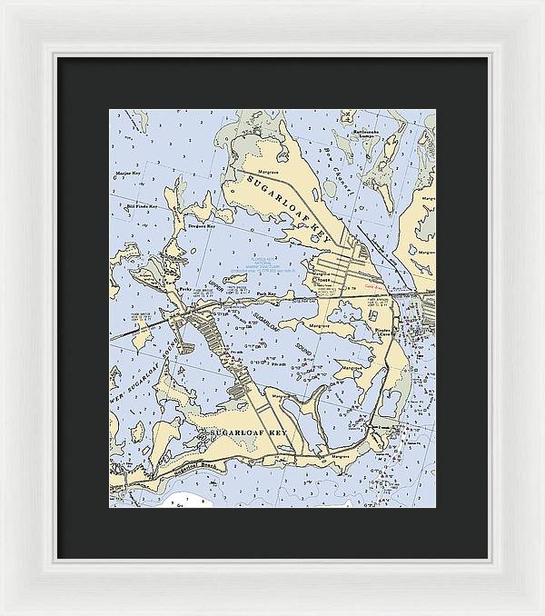 Sugarloaf Key-florida Nautical Chart - Framed Print
