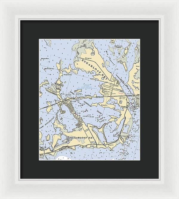 Sugarloaf Key-florida Nautical Chart - Framed Print