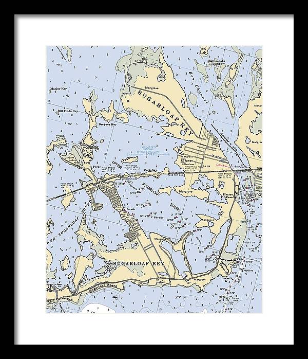 Sugarloaf Key-florida Nautical Chart - Framed Print