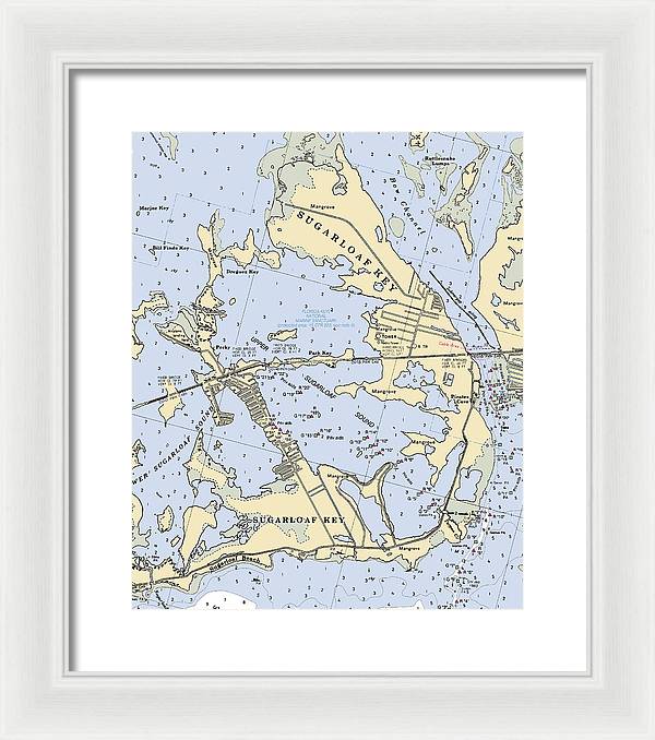 Sugarloaf Key-florida Nautical Chart - Framed Print