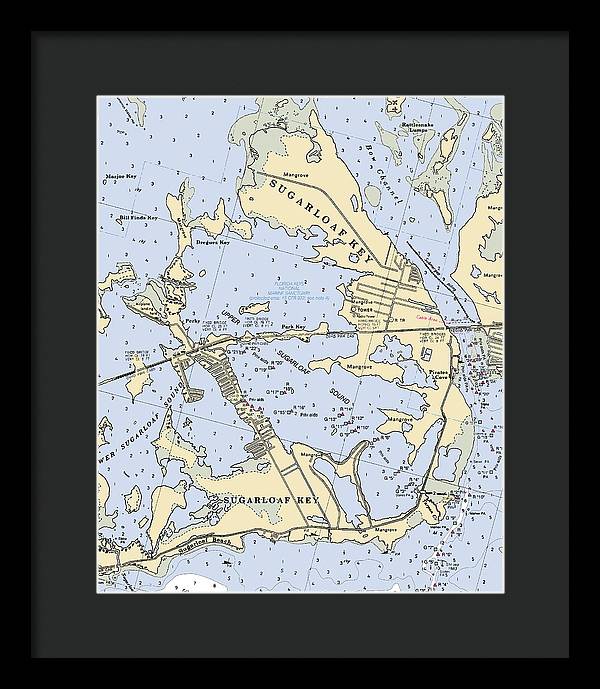 Sugarloaf Key-florida Nautical Chart - Framed Print