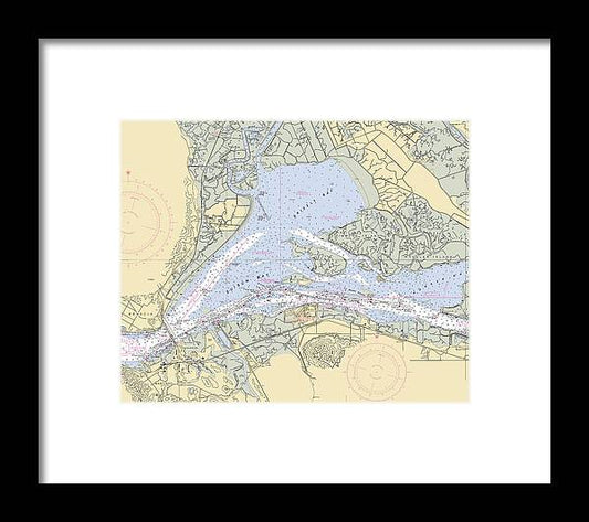 Suisun-bay -california Nautical Chart _v6 - Framed Print