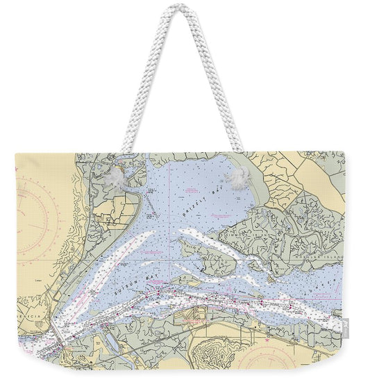 Suisun-bay -california Nautical Chart _v6 - Weekender Tote Bag