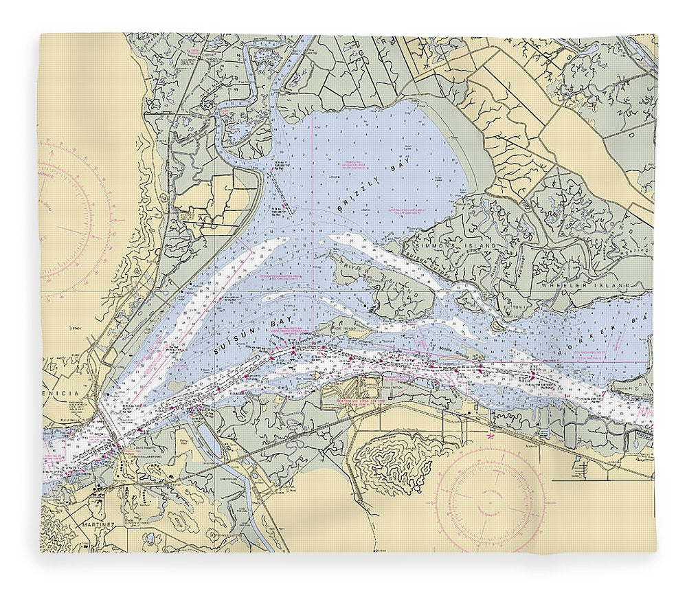 Suisun Bay  California Nautical Chart _V6 Blanket