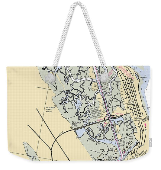 Sullivans Island-south Carolina Nautical Chart - Weekender Tote Bag