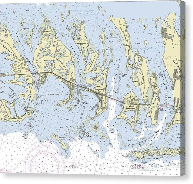 Summerland Key Cudjoe Florida Nautical Chart Canvas Print