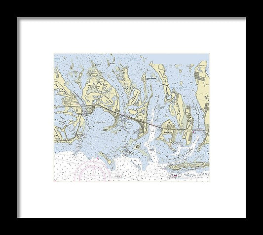 Summerland Key Cudjoe Florida Nautical Chart - Framed Print