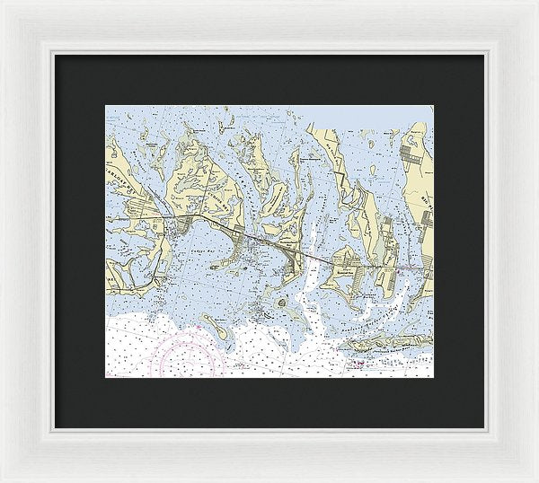 Summerland Key Cudjoe Florida Nautical Chart - Framed Print