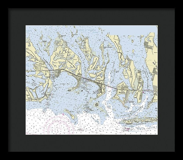 Summerland Key Cudjoe Florida Nautical Chart - Framed Print