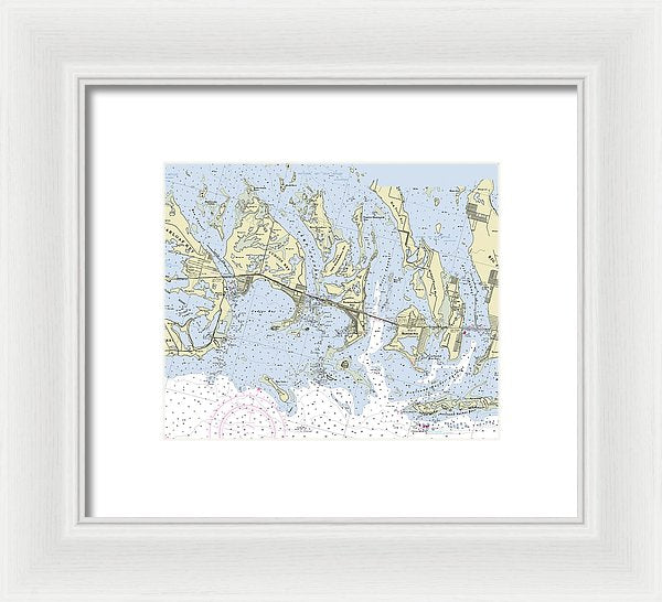 Summerland Key Cudjoe Florida Nautical Chart - Framed Print