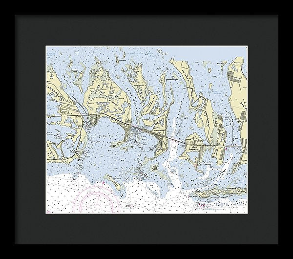 Summerland Key Cudjoe Florida Nautical Chart - Framed Print