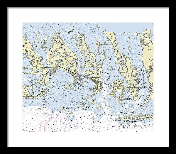 Summerland Key Cudjoe Florida Nautical Chart - Framed Print