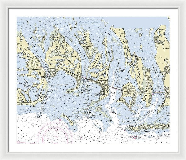 Summerland Key Cudjoe Florida Nautical Chart - Framed Print