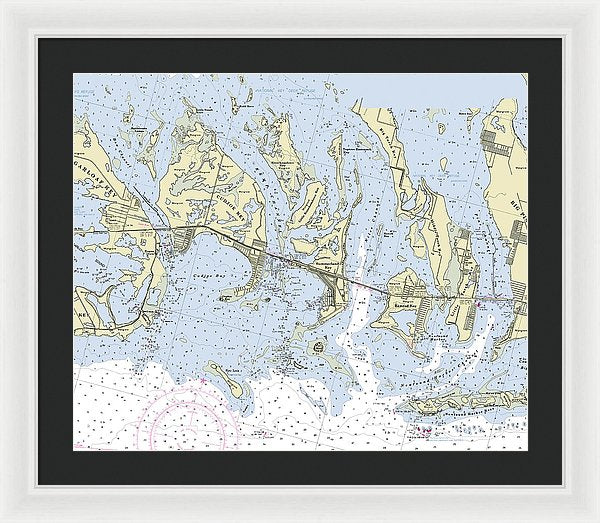 Summerland Key Cudjoe Florida Nautical Chart - Framed Print