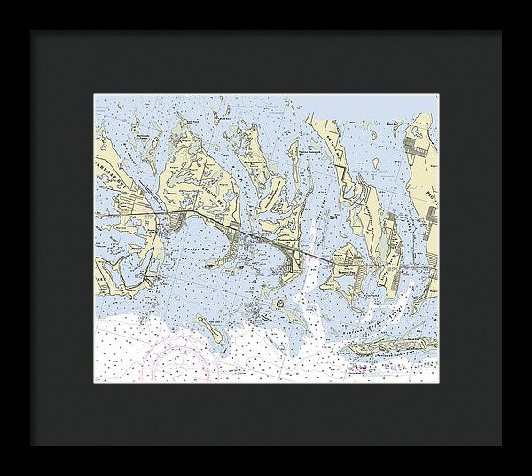 Summerland Key Cudjoe Florida Nautical Chart - Framed Print