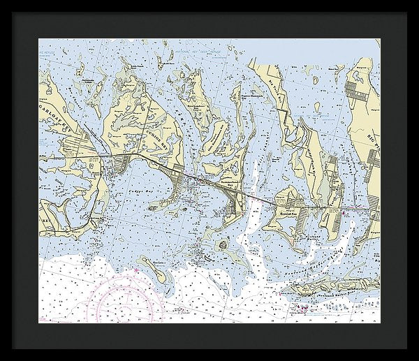 Summerland Key Cudjoe Florida Nautical Chart - Framed Print