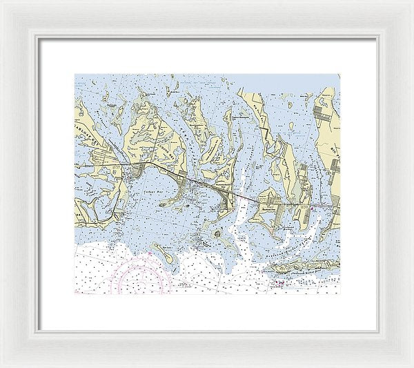 Summerland Key Cudjoe Florida Nautical Chart - Framed Print